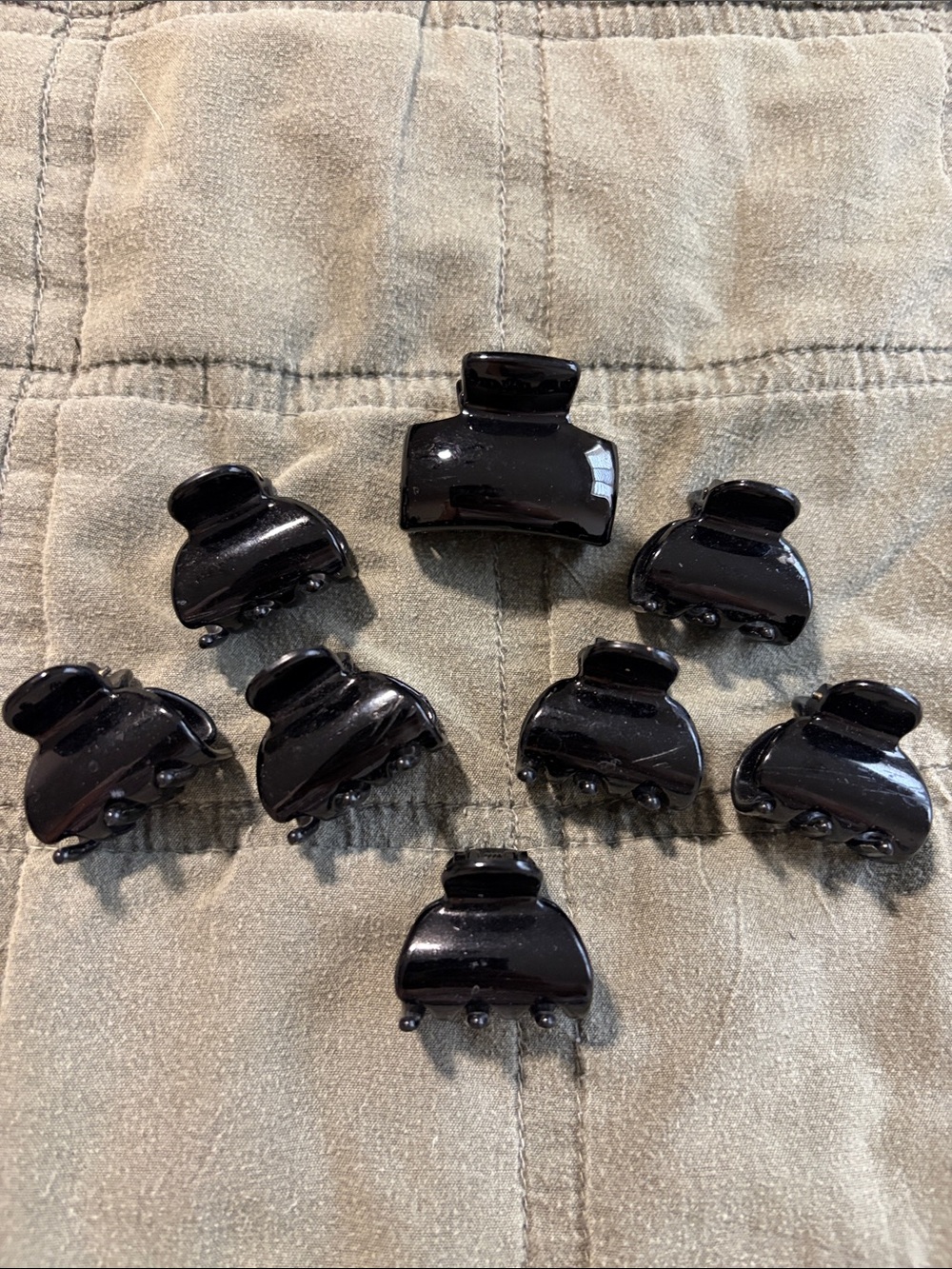 Black Mini Hair Claw Clips - 8 Pack